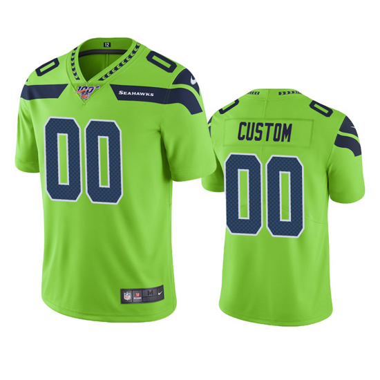 Men's Seattle Seahawks ACTIVE PLAYER Custom 100th Season Green Vapor Untouchable Limited Stitched NFLJersey